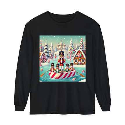 Nutcracker Candy-Striped Adventure Unisex Garment-dyed Long Sleeve T-Shirt