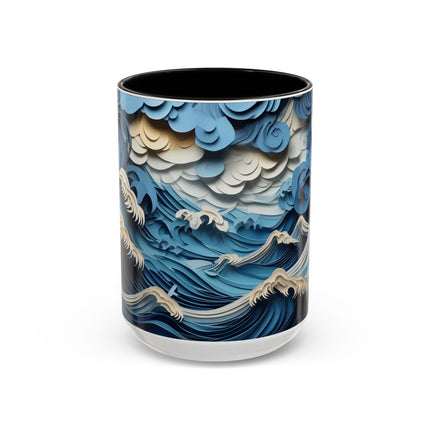 Dramatic Ocean with Crashing Waves Colorful Mugs (11oz, 15oz)