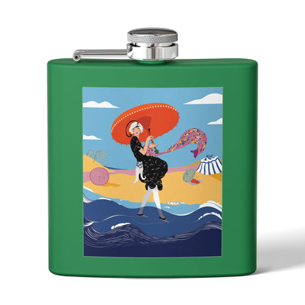 Beachside Promenade Stainless Steel Flask – Chic Summer Stroll & Coastal Glamour