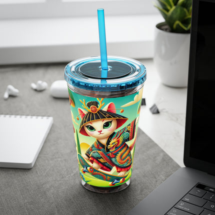 Dragon Dance on Wheels Sunsplash Tumbler with Straw, 16oz