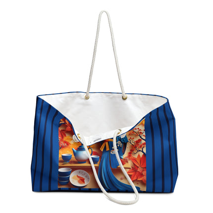 Blue Jay at an Autumn Tea Ceremony Weekender Bag