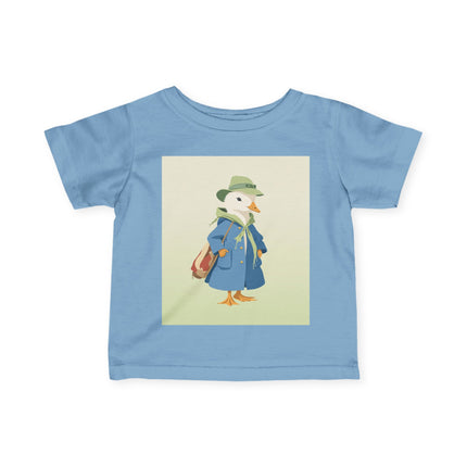 🦆🎒 The Little Woodland Duck Explorer Infant Fine Jersey Tee – Whimsical Storybook Adventure