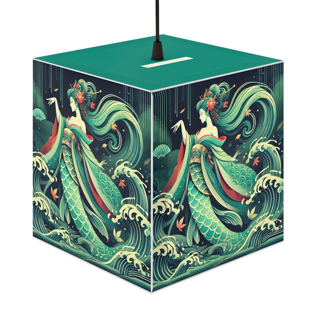 Mermaid Queen Rising from the Deep Light Cube Lamp