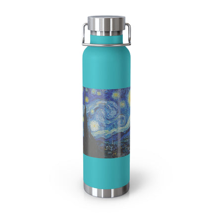 The Starry Night by Vincent Van Gogh Copper Vacuum Insulated Bottle, 22oz