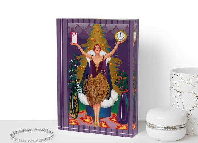 Countdown to Christmas Elegance Scented Acrylic Art Block