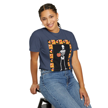 Candy Corn Skeleton Unisex Garment-Dyed T-shirt