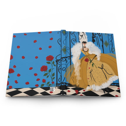 🎭🌹 The Lady Of The Golden Masquerade Hardcover Journal – Art Deco Romantic Elegance