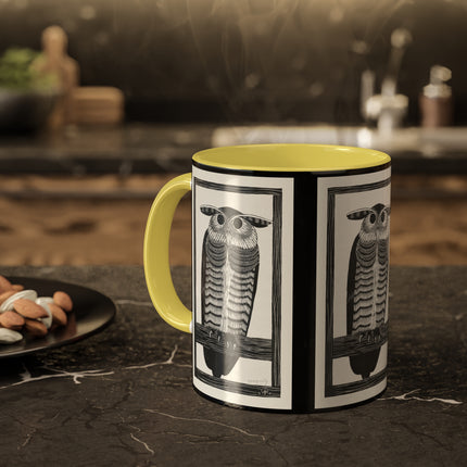Horned Owl by Samuel Jessurun de Mesquita Colorful Mugs, 11oz