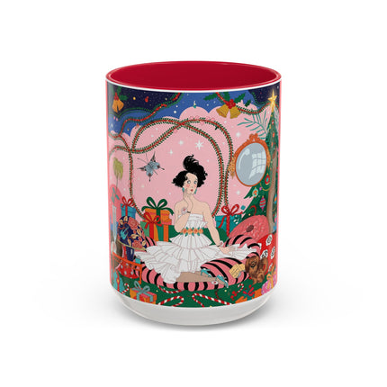 🎀🎄 Christmas Morning In The Rose Parlor Colorful Mug – Art Deco Holiday Fantasy