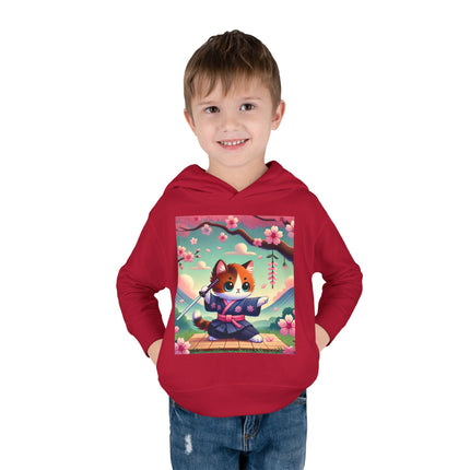 Samurai Kitten Toddler Pullover Fleece Hoodie