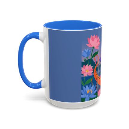 The Lady Of The Lotus Voyage Colorful Mugs – Art Deco Botanical Elegance