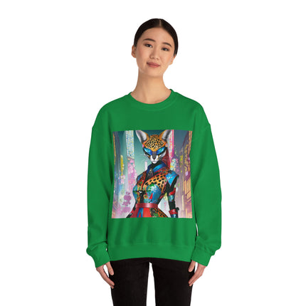 Cyber Cat Glamour Unisex Heavy Blend™ Crewneck Sweatshirt