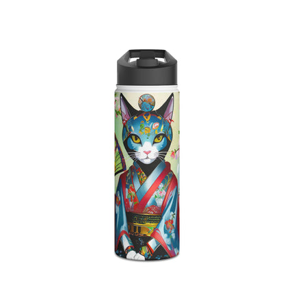 Cyberpunk Geisha Stainless Steel Water Bottle