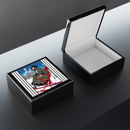 Elegant Winter Woman in Sleigh Jewelry Box