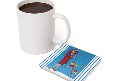 Snowfall & Couture Cork Back Coaster
