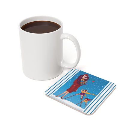 Snowfall & Couture Cork Back Coaster