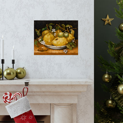 Still Life with Bowl of Citrons by Giovanna Garzoni Matte Horizontal Posters