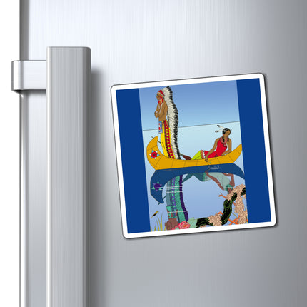 Le long du Missouri (Indian couple on the Missouri River) by George Barbier Magnets (3 Sizes)