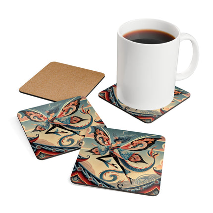 Dragon Fairy of the Temple Corkwood Coaster Set