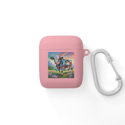 Cyber Glitch Cow AirPods Case Cover