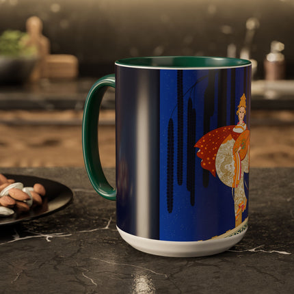 Celestial Melody Colorful Mug (11oz, 15oz) – Musical Grace, Starlit Beauty & Art Deco Elegance