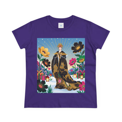 🌸✨ The Golden Garden Empress Cotton Tee – Asian-Inspired Floral Fantasy