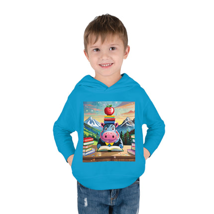 Hippos Hit the Books Toddler Pullover Fleece Hoodie