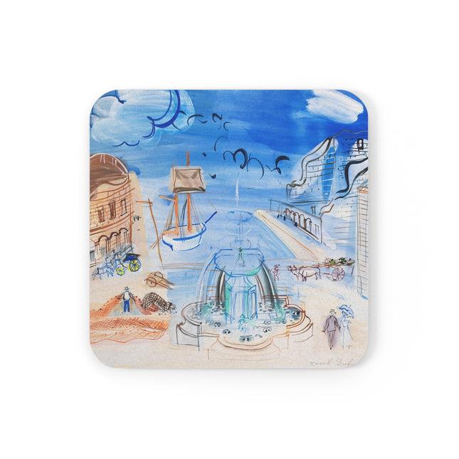 Composition au port et à la fontaine by Raoul Dufy Coaster – Harbor Fountain & Fauvist Joy