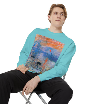 Sunrise by Claude Monet Unisex Garment-Dyed Sweatshirt