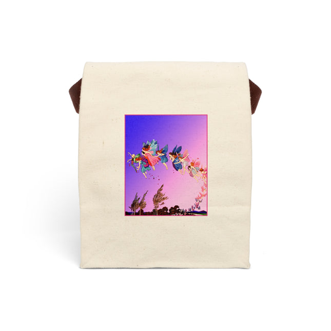 Fairies, Pixies, and Petals in Twilight's Embrace Canvas Lunch Bag With Strap