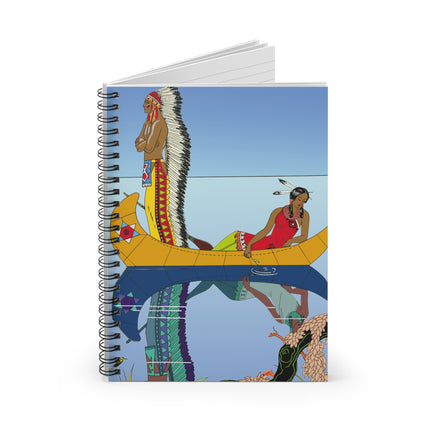 Le long du Missouri (Indian couple on the Missouri River) by George Barbier Spiral Notebook - Ruled Line