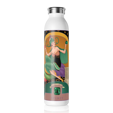 May & Emerald (from the Gem Series) by Sofia Chiostri Slim Water Bottle