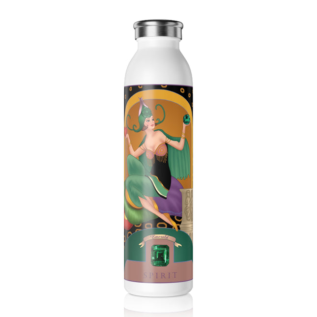 May & Emerald (from the Gem Series) by Sofia Chiostri Slim Water Bottle