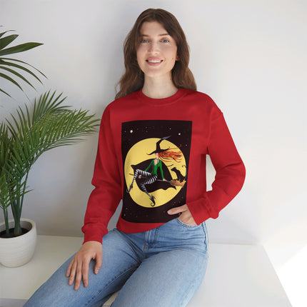 A Witch’s Moonlit Flight Unisex Heavy Blend™ Crewneck Sweatshirt