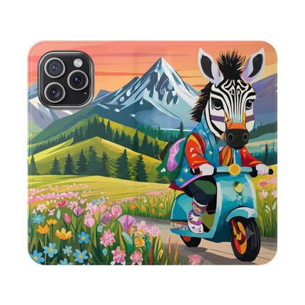 🦓🛴 Stripes on Wheels Flip Case – Sunny Adventures & Storybook Fun