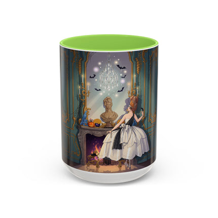 🕯️🎃 The Moonlit Manor Drawing Room Colorful Mug – Elegant Halloween Charm