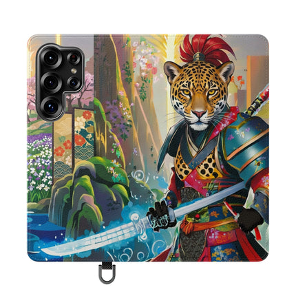 🐆⚔️ Circuit Samurai Jaguar Flip Case – Neon Power & Electric Honor