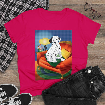 A Dalmatian's Cozy Corner Women's Midweight Cotton Tee