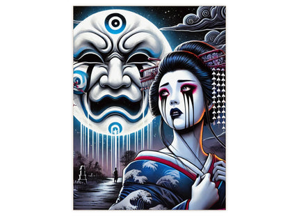 Geisha’s Black Ink Tears Ceramic Tile