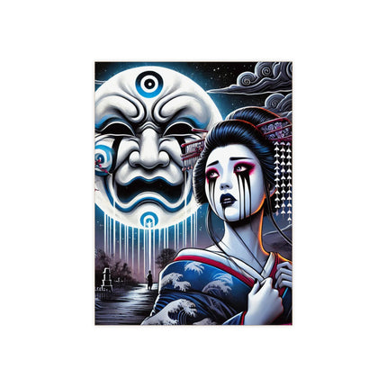 Geisha’s Black Ink Tears Ceramic Tile