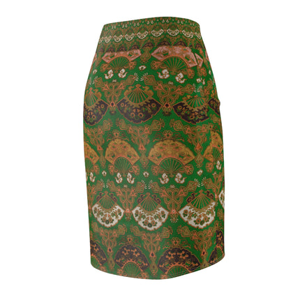 Japanese Fan Pattern by G.A. Audsley Women's Pencil Skirt (AOP)