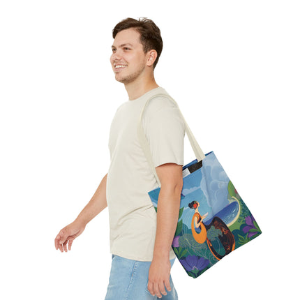 🌊🌺 The Lady Of The Seaside Garden Tote Bag – Art Deco Coastal Fantasy