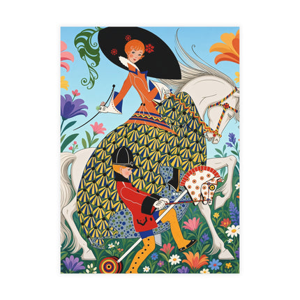 🐎🌸 The Enchanted Garden Riders Postcards With Envelopes – Art Deco Equestrian Whimsy