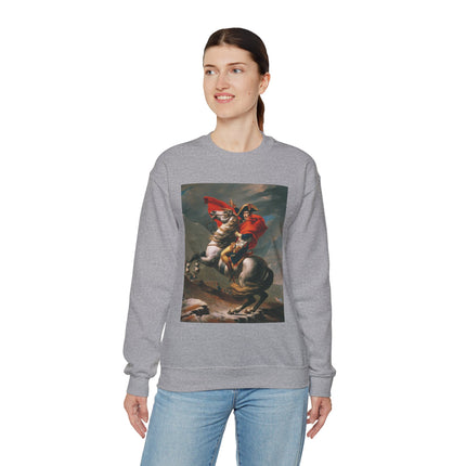 Napoleon Crossing the Alps by Jacques-Louis David Heavy Blend™ Crewneck Sweatshirt