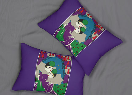 Two Pierrots Spun Polyester Lumbar Pillow