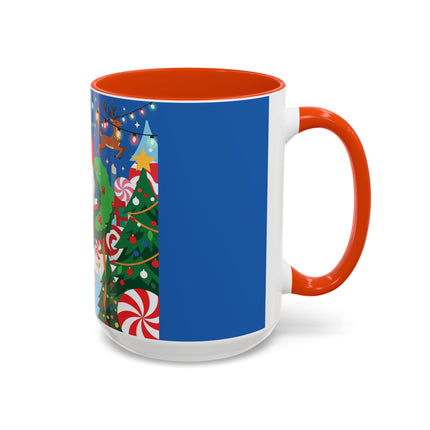 🦌🍬 The Lady Of The Peppermint Christmas Garden Colorful Mug – Colorful Art Deco Holiday Fantasy