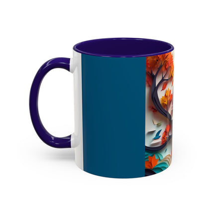 Owl at an Autumn Park Colorful Mugs (11oz, 15oz)