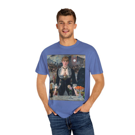 A Bar at the Folies-Bergère by Edouard Manet Unisex Garment-Dyed T-shirt