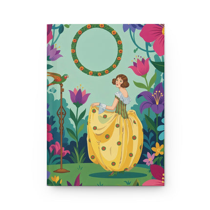 🌸🦜 The Lady Of The Enchanted Parrot Garden Hardcover Journal – Art Deco Fashion Illustration