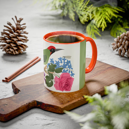 Woodpecker & Rose Colorful Mugs – Vibrant Spring & Bold Beauty